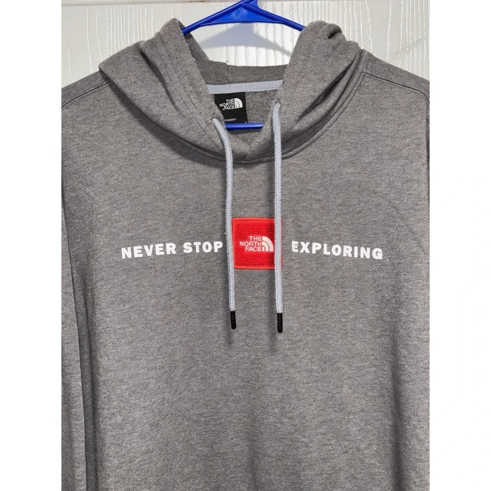 The North Face Hoodie Men's‎ Large Never Stop Exploring Cotton Pullover Gray